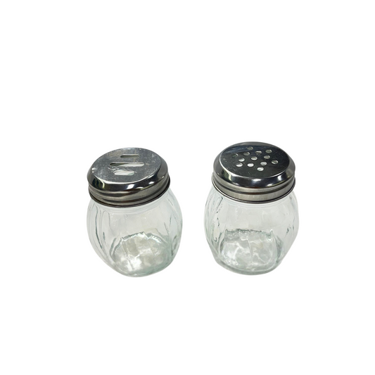 Glass chilli & oregano shaker set of 2