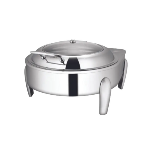 Round glass lid chafing dish - 6.5 Ltr.