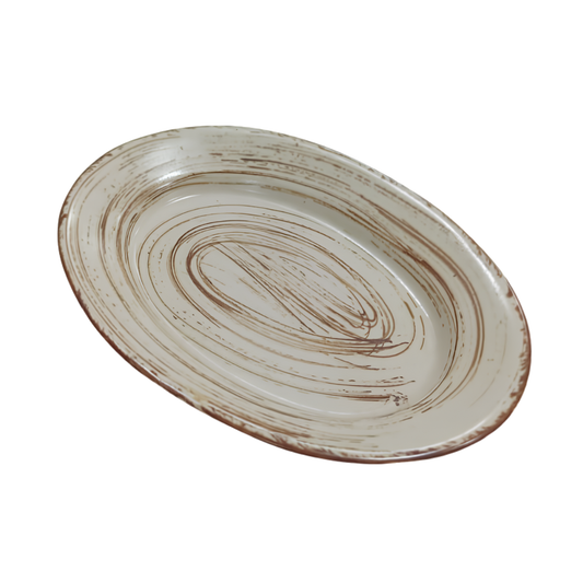 Brown Brush - Oval Platter 10"