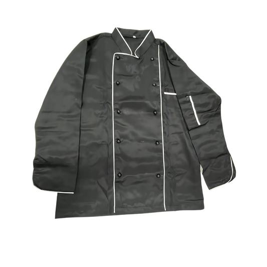 Chef Coat Black With White Piping