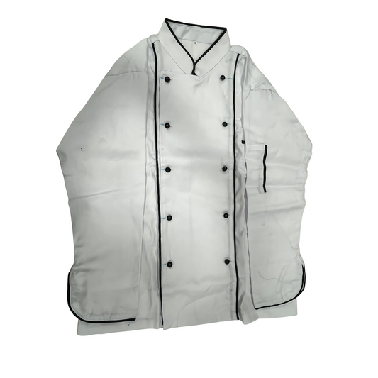 Chef Coat White With Black Piping