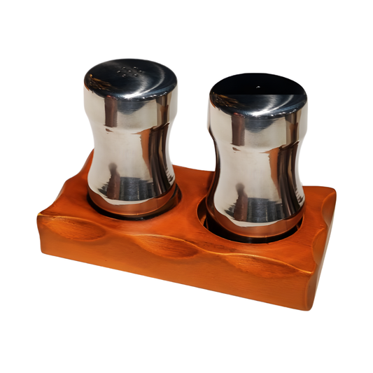 Salt N Pepper Shaker With Wooden Base