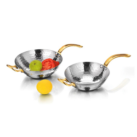 Wok Pan - Brass Handle