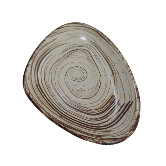 Brown Brush - Triangle Platter 9"
