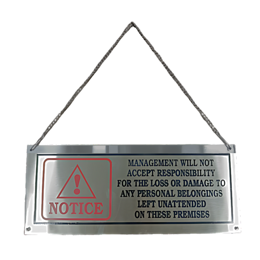 Management Will Not Accept Sign