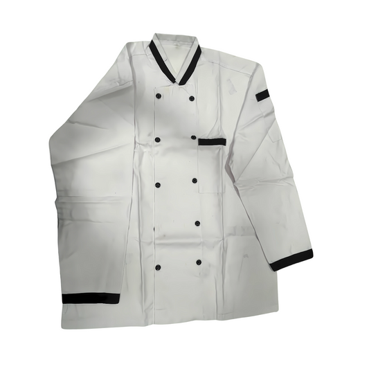 Chef Coat White With Black Pati