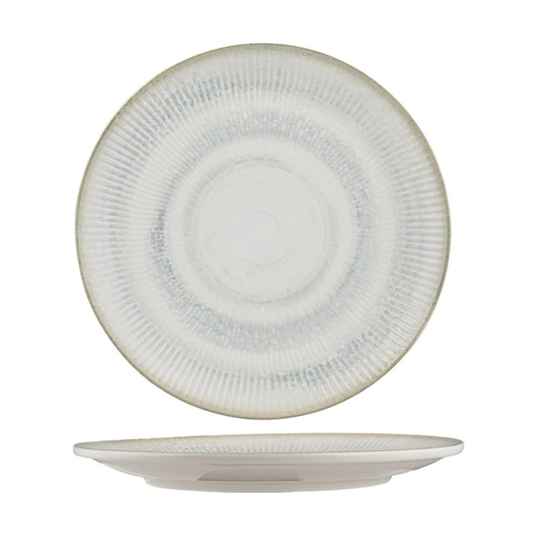 Paros shell Aqua  - Round Rimless Plate
